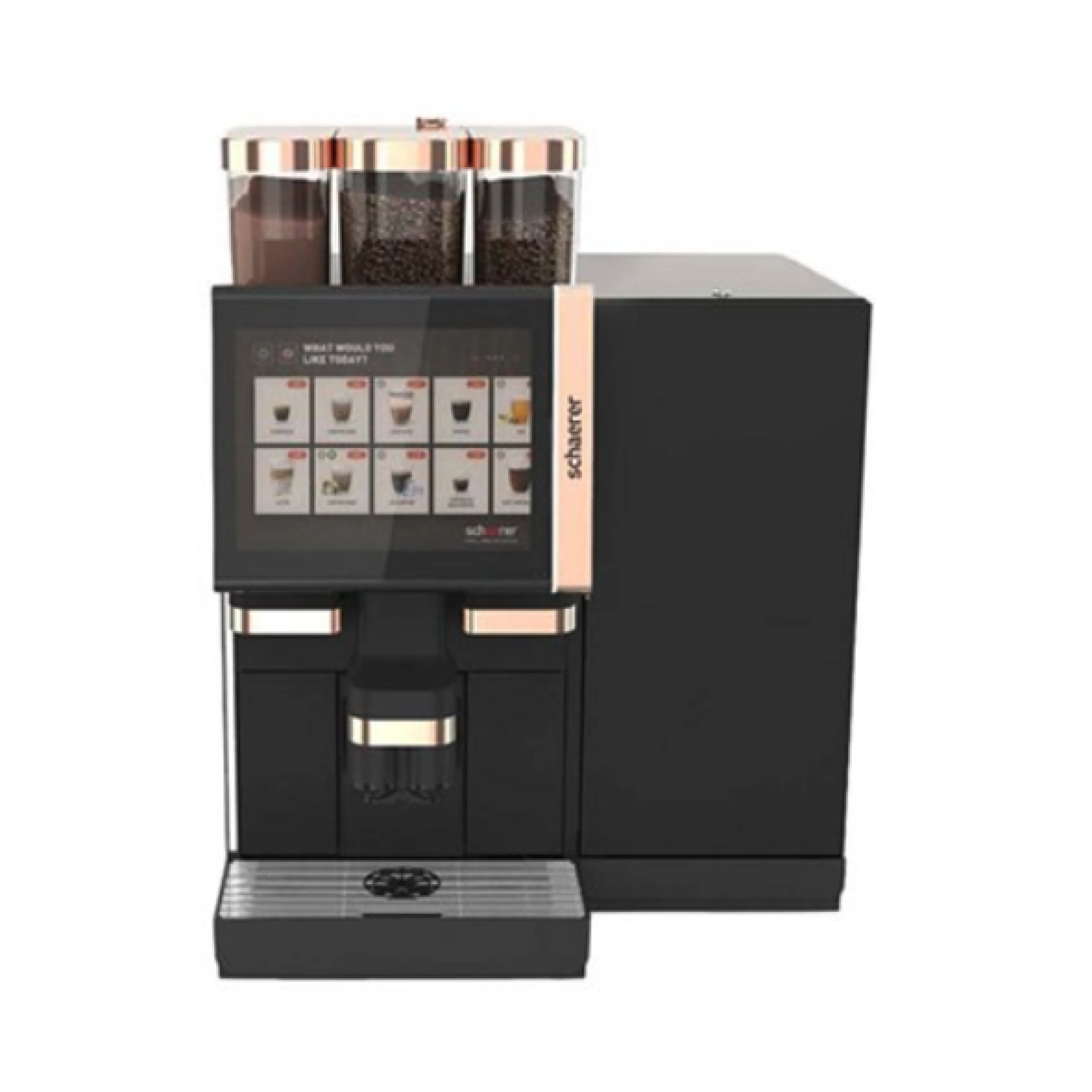 Helautomatisk Schaerer Soul kaffemaskin för kontor med modern design och pekskärm